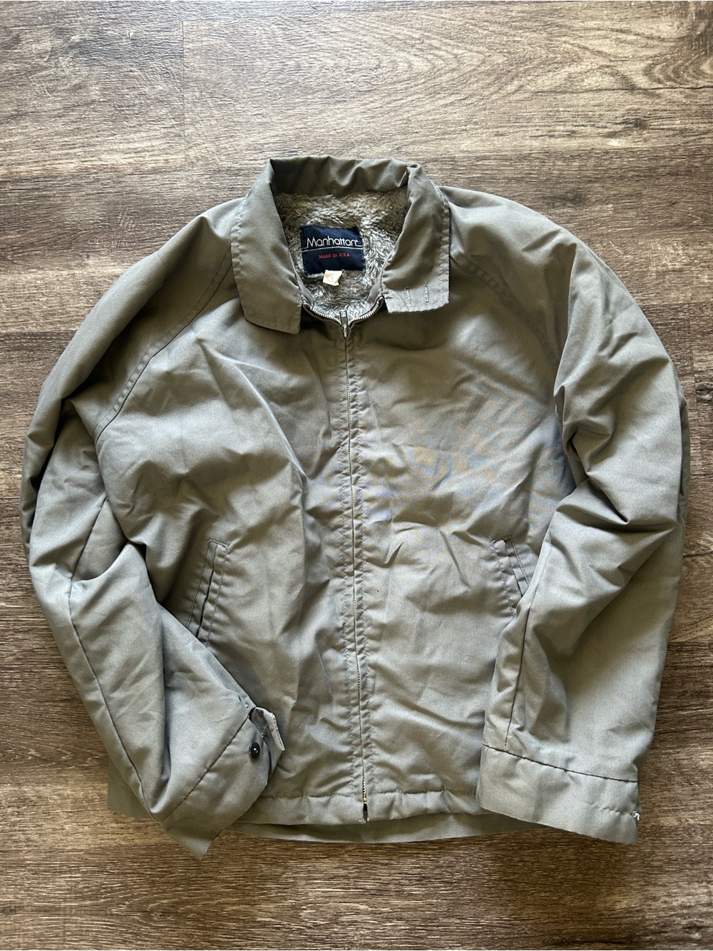 Manhattan Casual Olive Green Bomber Jacket